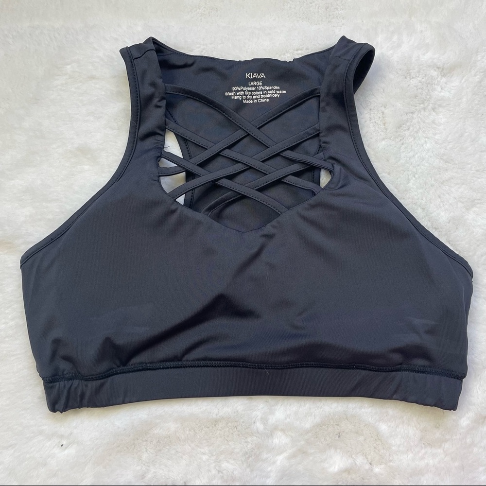 KIAVA High Impact Runners Bra Front Strap Large Gray